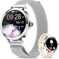 Montre Connectée Femme, 1.106"" Amoled Smartwatch Avec Appel Bluetooth, 120+ Modes Sport, 24h Fréquence Cardiaque/Tension Artérielle/Sommeil Moniteur