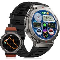 Gps Montre Connectée Homme, 1,43"" Amoled Avec 100+ Modes Sportifs Smartwatch, Autonomie 30 Jours 5atm Étanche, Baromètre/Altimètre/Boussole Pour