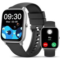 Montre Connectée Homme Femme, 1.85"" Montre Intelligente Connectée, Fréquence Cardiaque/Tension Artérielle/Dormir Moniteur Montres