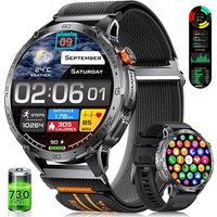 Tx2 Montre Connectée Homme Avec Grande Batterie De 730mah, 1,75'' Amoled Grande Écran Smartwatch Homme Avec 110+ Sportifs, 24/7 Fréquence Cardiaque,