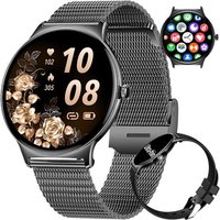 Montre Connectée Femme(2 Bracelets),1,43"" Hd Amoled Montre Sport,Smartwatch Schwarze Avec 120+ Modes Sportifs/Étanchéité Ip68/Fréquence