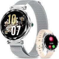 Montre Connectée Femme¿Appel Bluetooth, Montre Connectée Étanche Ip68 À Écran Tactile Amoled De 1,19 Po, 100+ Mode Sport¿Spo2/Tensiomètre/Moniteur De