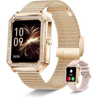 Montre Connectée Femme Avec Appel Bluetooth, 1.59"" Diamond Smartwatch Etanche Avec Fonction Féminine/Fréquence Cardiaque/Sommeil/Spo2, Montre