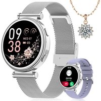 Montre Connectée Femme, 1.27'' Hd Smartwatch Avec Appel Fonction Féminine/Sommeil/Spo2, 120+ Modes Sport, Montre Connectée Ronde Podometre Ip68