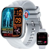 Montre Connectée Homme Santé Smartwatch: Avec Ecg Ppg Hrv Acide Urique Appels Bluetooth 130+ Modes Sportifs Sommeil Fréquence Cardiaque Spo2