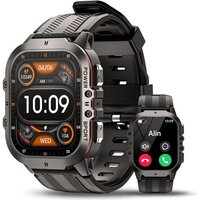 Montre Connectée Homme, 1.96"" Amoled Montre Smartwatch Femme Avec 100+ Sport Modes,Podomètre,Fréquence Cardiaque,Étanche Pour Android Ios, Orange