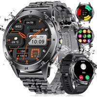 Montre Connectée Homme Avec 1.43'' Amoled Écran/Led Lampe/530mah Batterie,Smartwatch Homme Avec 110+ Modes Sportifs,24/7 Moniteur De Fréquence