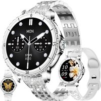 1,27"" Amoled Montre Connectée Femme Avec Appel Bluetooth 5,2, Smartwatch Compatible Samsung Huawei Xiaomi Android Ios Podometre Gps Partagé Montre