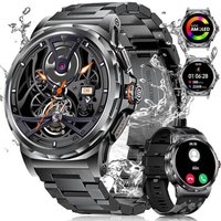 Montre Connectée Homme Avec Appel Bluetooth Et Assistant Vocal, Style Camouflage, 1,43'' Amoled Smartwatch Avec Fréquence Cardiaque/Spo2/Moniteur De