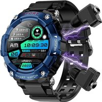 Smart Watch Intégré Tws Casque Bluetooth, 1,52 Pouces Amoled Écran Fitness Tracker Avec Fréquence Cardiaque, Ip67 Étanche Smartwatch Avec Calories Bt