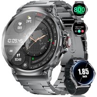 1,85'' Hd Grand Écran Montre Connectée Homme Avec 800mah,Montre Intelligente Avec 123 Modes Sportifs Appel Bluetooth 24/7 Moniteur De Fréquence