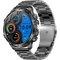 1,85¿ Amoled Montre Connectée Homme Avec Appel Bluetooth, Torche, Batterie 800 Mah, 5atm Étanche Smartwatch Avec 100+ Modes Sportifs, Sommeil, Spo2,