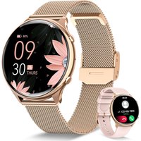 Montre Connectée Femme Avec Appel Bluetooth 5.3, Smartwatch Suivi Des Règles, 120+ Modes Sport, Spo2/Fréquence Cardiaque/Sommeil/Tension Artérielle,