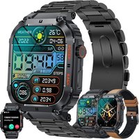 Montre Connectée Homme Avec Appel Bluetooth 5.1/Numérotation, 1.96"" Smartwatch Avec 123 Sportifs Cardiofrequencemètre Moniteur De Sommeil, 3