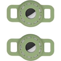 Loc-Étui En Silicone Airtag Pour Collier Pour Animaux De Compagnie Avec Film Protecteur Hd Haute Transparence,Étui De Recherche Gps Portable Réglable