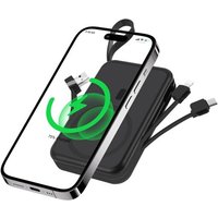 Batterie Externe Magnétique, Compatible Avec Magsafe, Batterie Externe 10000mah Avec 2 Câbles, Sans Fil Power Bank Charge Rapide Pd 22.5w, Compatible