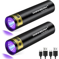 Uv Flashlight Black Light 395nm, Mini But Powerful Usb-C Rechargeable, Ultraviolet Flashlights For Pet Dog Urine, Resin Curing, 2 Packs