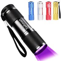 Lot De 5 Lampes De Poche Uv 87 Mm L 9 Led En Résine Uv 395 Nm Noir Portable Lumière Uv Détecteur D'urine Pour Animaux Domestiques 26 Mm De Diamètre