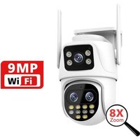 Caméra de Surveillance Wifi extérieure PTZ 9MP trois objectifs 8X Zoom numérique AI suivi automatique détection humanoïde caméra de sécurité