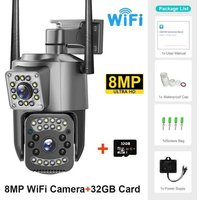 4K 8MP double objectif WiFi caméra IP Vision nocturne Ai humain détecter PTZ vidéo extérieure Camara sans fil V380 Pro CCTV Protection de sécurité