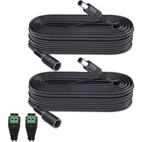 Câble D'extension Dc 10 M 2-Pack Avec 1 Prise Pour Connecteurs Dc,Idéal Pour Caméras De Surveillance (Tp-Link Tapo,Reolink Rlc),Bandes Led