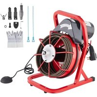 Machine de Nettoyage de Canalisations-Duoku-50 pieds x 1/2 pouces-250 W-4 Couteaux-Débouche Efficacement les Tuyaux
