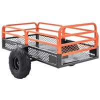 Remorque à Benne Basculante Robuste-Duoku-en Acier pour VTT-Capacité 680 kg 15 pi Cubes-avec Côtés Amovibles et 2 Pneus