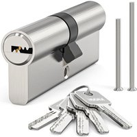 Cylindre profilé 40/40, serrure à cylindre européen, serrure à cylindre en laiton et alliage de zinc, serrure à tambour de porte, avec 5 clés