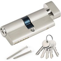 Cylindre à bouton en laiton 35/35 avec 5 clés en laiton, cylindre de serrure avec bouton, cylindre profilé pour serrure de sécurité, porte d'entrée