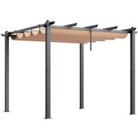 10'x10' Pergola Extérieure Rétractable-Duoku-Avec Auvent-Pergola En Aluminium Avec Auvent Rétractable Pour Abris-Jardins-Terrasses