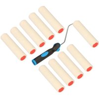 Lot de 10 rouleaux à peinture en velours x mm avec poignée en caoutchouc pour travaux de peinture et de rénovation (30 x 150 mm)