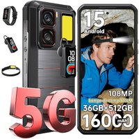 OUKITEL WP300 5G Telephone Portable Incassable Android 15-36Go RAM+512Go ROM/2TB 16000mAh/45W 6.8 FHD+ 120Hz 108MP+32MP Smartphone Incassable Phare