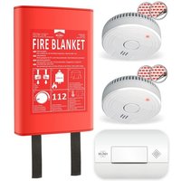 ELRO FF0404 Lot de 2 détecteurs de fumée CO avec Couverture Rigide de 1,2 m