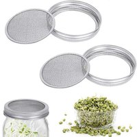 2025 2 Couvercles De Germination Pour Bocaux Mason Tamis De Germination En Acier Inoxydable Pour Prévenir La Rouille, Idéal Pour La Culture De Germes