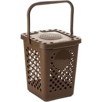Poubelle différenciée pour Collecte Humide 10 l,Poubelle perforée,Marron