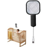 Raquette Anti Mouches,Raquette Tue-Mouche Électrique Grille de Sécurité Anti Insectes pour Maison Jardin Camping Intérieur Extérieur