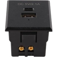 TYE-Module intégré de prise de charge USB PD noire FT-012A, 2 prises secteur, 2 ports USB, charge rapide 18 W, protection contre les surcharges