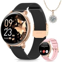 Montre Connectée Femme Avec Appel Bluetooth, 1.27"" Hd Smartwatch Fonction Féminine, 120+ Modes Sportifs, 24H Fréquence Cardiaque, 24H Spo2, Sommeil,