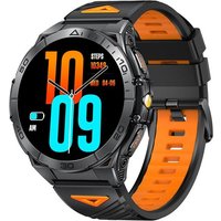Montre Connectée Homme Avec Appel Bluetooth, 1,6"" Hd Amoled Écran/Led Lampe, Smartwatch 600mah Batterie, 100+ Modes Sportifs, Tracker De Fitness,