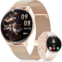 Montre Connectée Femme Avec Appel Bluetooth, 1.43"" Amoled Display Smartwatch Femme Avec Fréquence Cardiaque/Sommeil/Fonction Féminine Pour Android