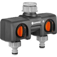 ERSAN-Distributeur 2 voies GARDENA : possibilité de raccorder 2 appareils au robinet, convient pour les programmateurs et minuteries d'arrosage de