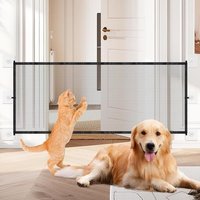 Barrière De Protection D'escalier Pour Chien-110 X 72 Cm-Sans Perçage-Avec 6 Crochets Adhésifs-Sans Perçage-Pour Animaux De Compagnie,Chiens