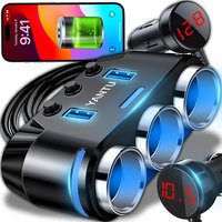 CMJAAGUR-Adaptateur De Chargeur De Voiture Avec 3 Compartiments Et 2 Pr S Usb Femelles, Répartiteur Allume-Cigare De Voiture Avec 3 Compartiments,