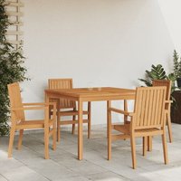 Vidaxl Ensemble À Dîner De Jardin 5 Pcs Bois De Teck Massif