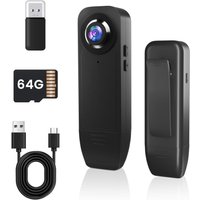 Mini Camera Espion Sans Fil, 1080P Camera De Surveillance Sans Internet Avec Carte Mémoire 64 Go Préinstallée, Caméra Corporelle Avec Détection De