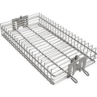 6042 Le panier de gril plat d'acier inoxydable de s'adapte à l'hexagone de 12mm & 10mm, aux tiges carrées et 8mm carrés de 10mm tournebroche pour