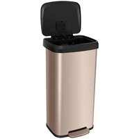 COSTWAY Poubelle de Cuisine à Pédale 68 L - Acier Inox, Anti-Empreintes, Fermeture Amortie Ultra-Silencieuse Or Rose