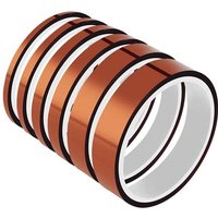 Lot de 6 rouleaux de ruban adhésif en polyimide pour masquage,soudure,revêtement en poudre,impression de carte PCB et fixation d'emballages 10 m