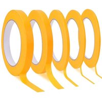 Lot de 5 rouleaux de ruban de masquage fin à rayures fines de 0,6 cm,6,3 mm,1,27 cm,6,3 cm,1,27 cm et 1,27 cm pour peintres et peintres