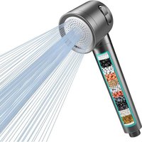 Pommeau de douche avec filtre haute pression avec filtre à 15 étapes tuyau de 1,5 m 3 modes de pulvérisation, pommeau de douche anti-calcaire
